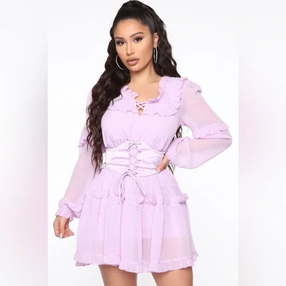 fashion nova pink long sleeve dress Belle Maxi Dress - Blush